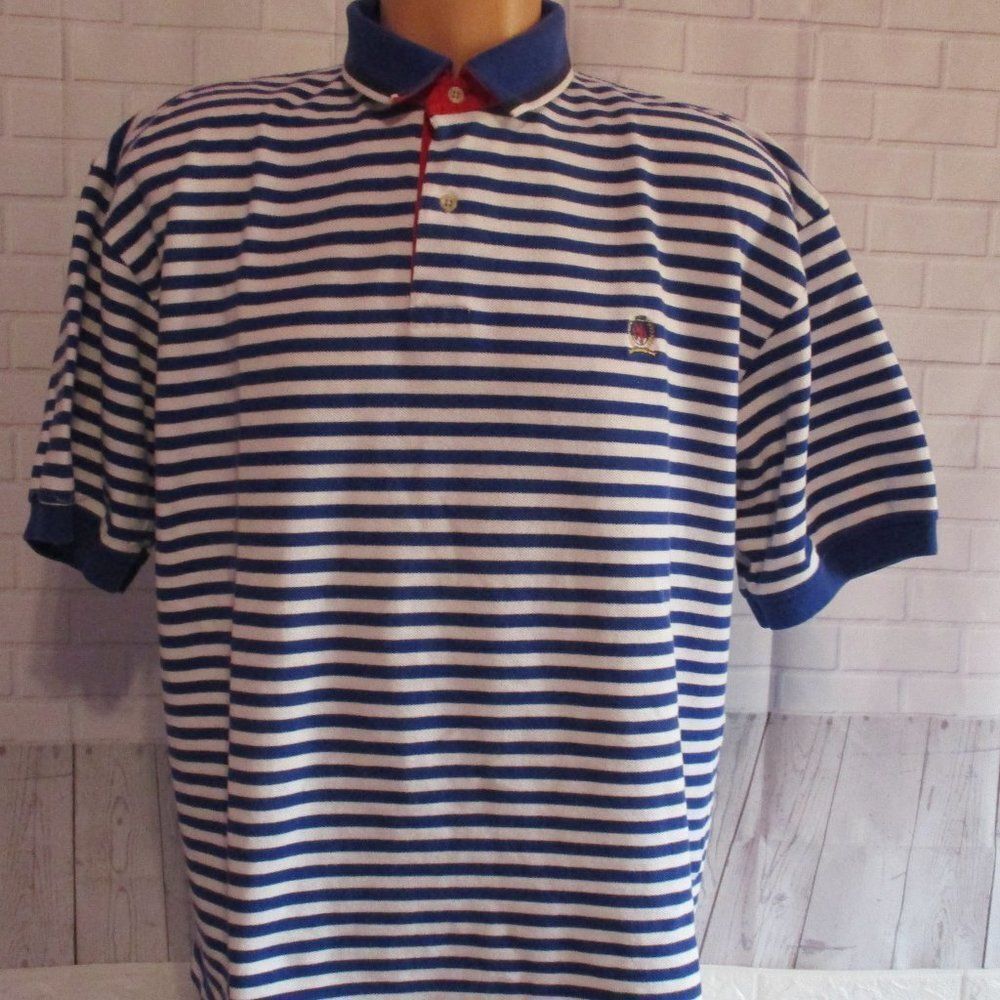Tommy Hifilger Striped Polo Shirt Blue